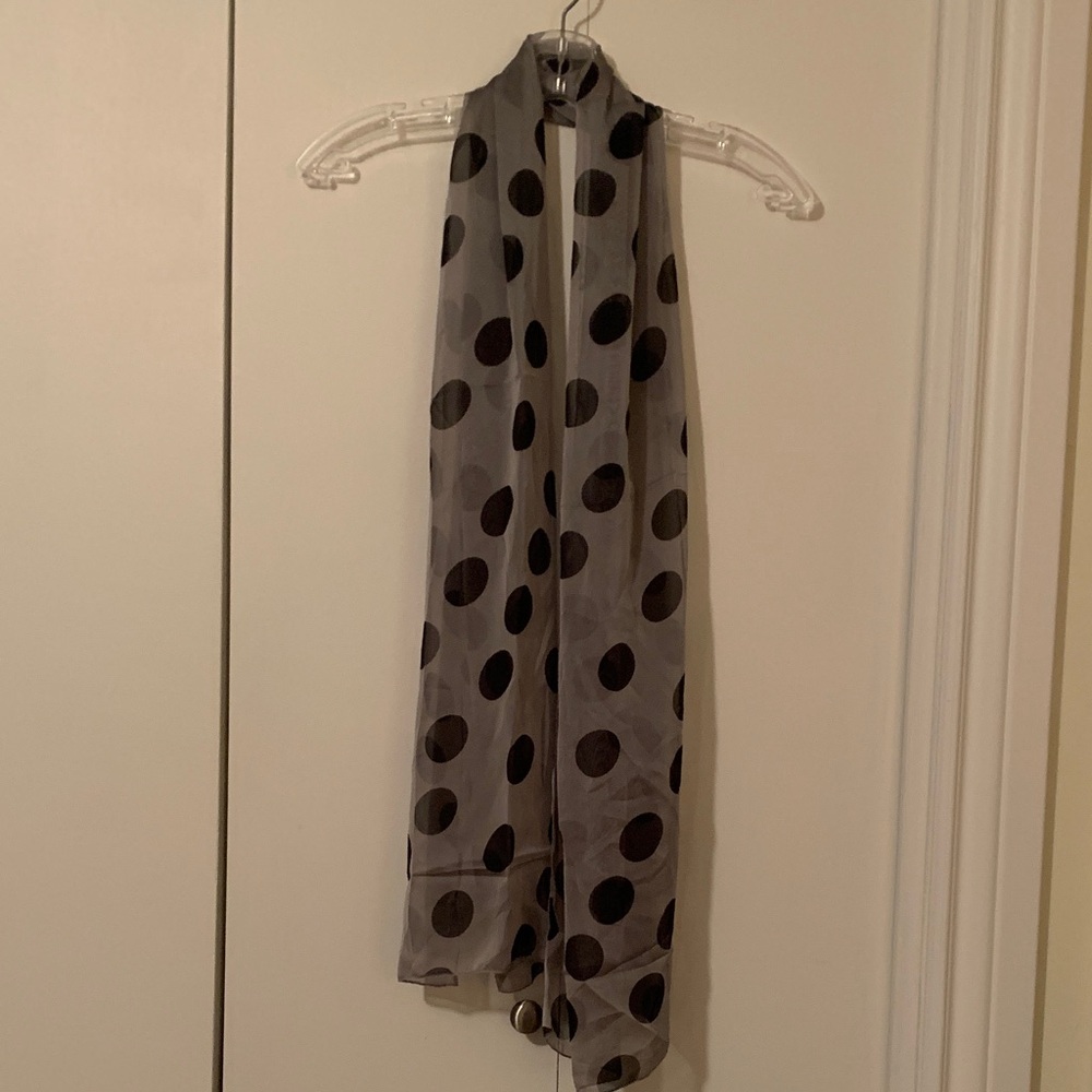 Silk/Poly Polka Dot Sheer Scarf
